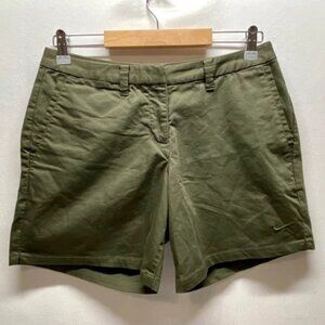 Nike Golf Dri-Fit Shorts Women's 4 Olive Green Chino Sportswear 5.5" Inseam EUC